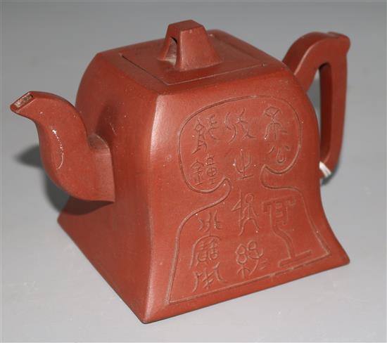 A Chinese Yixing pottery teapot